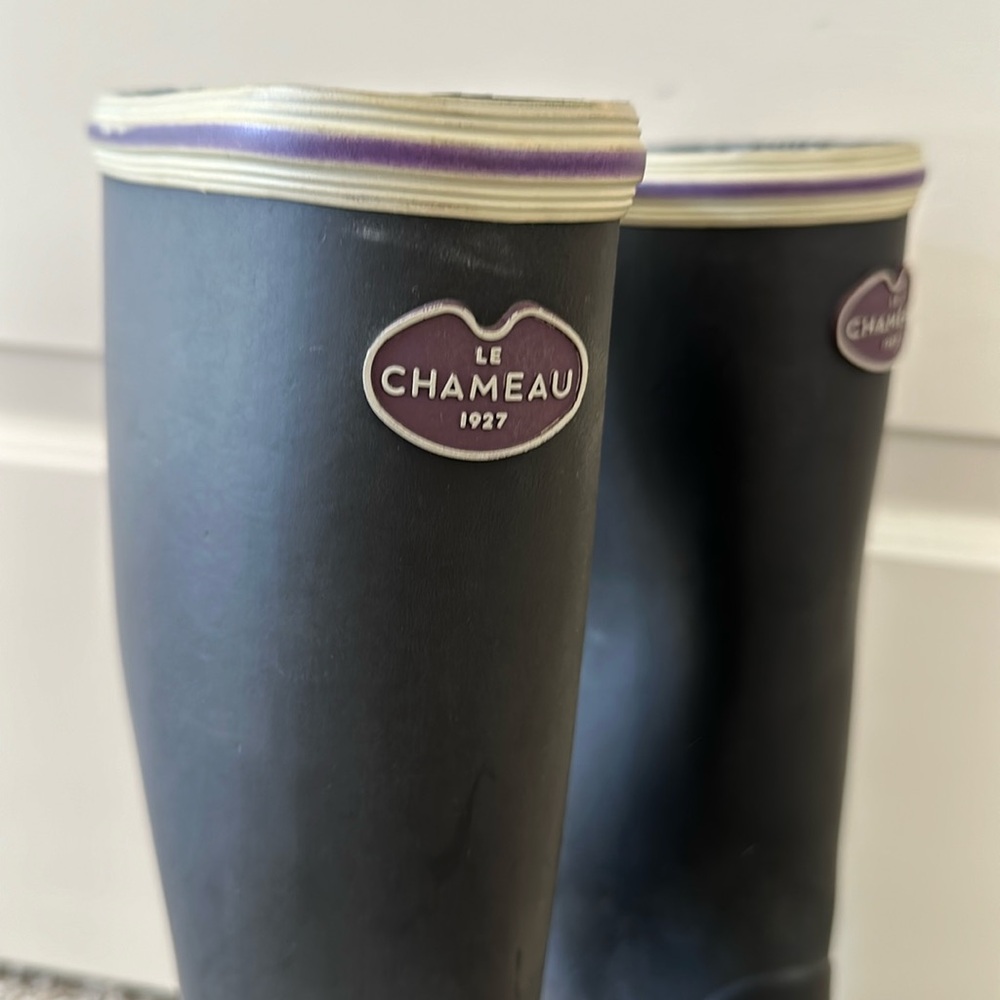 Le Chameau Black Rubber Rain boots